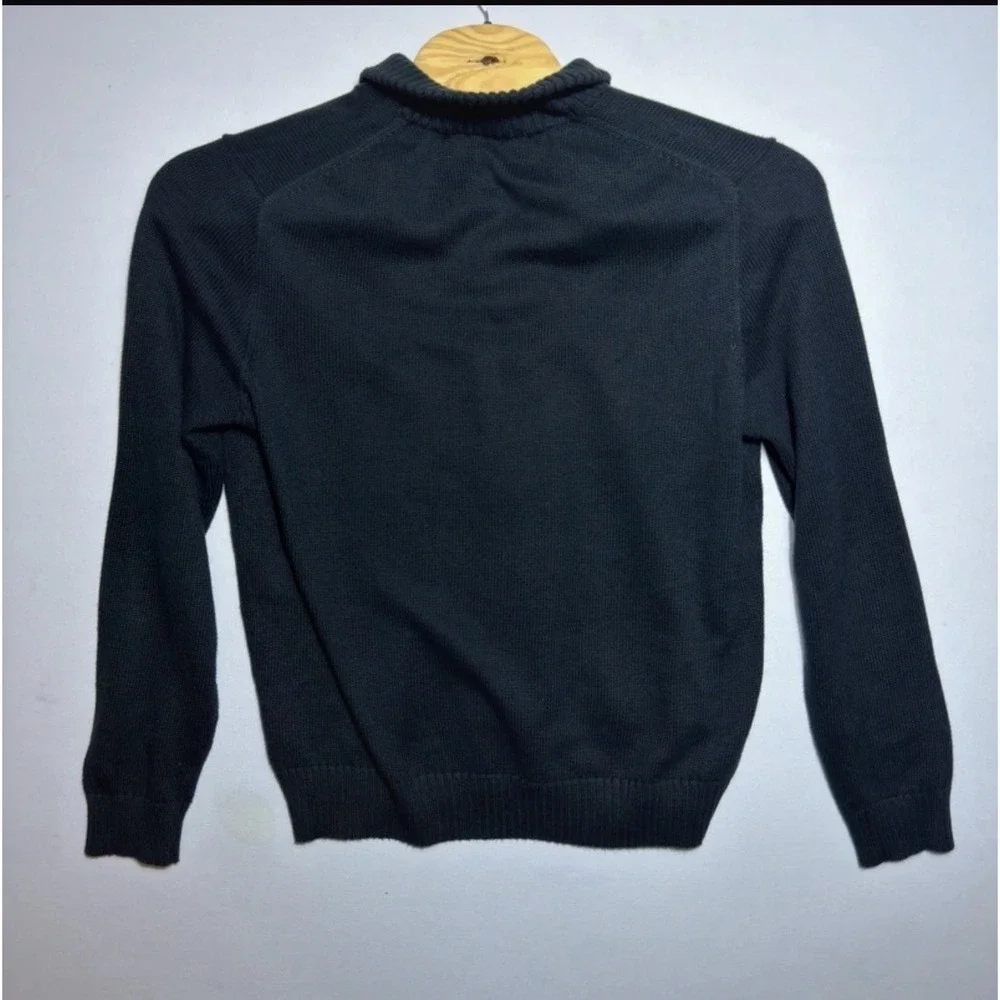 Polo Ralph Lauren‎ Mens XL Black 100% Cotton Quarter Zip Pullover Sweater Pony